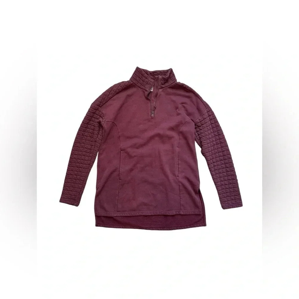 Men’s Columbia Burgundy Small Quarter Zip Pullover Quilted Sleeves